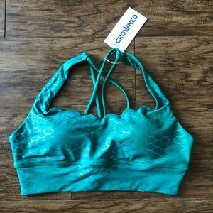 Crowned athletics mermaid sports bra